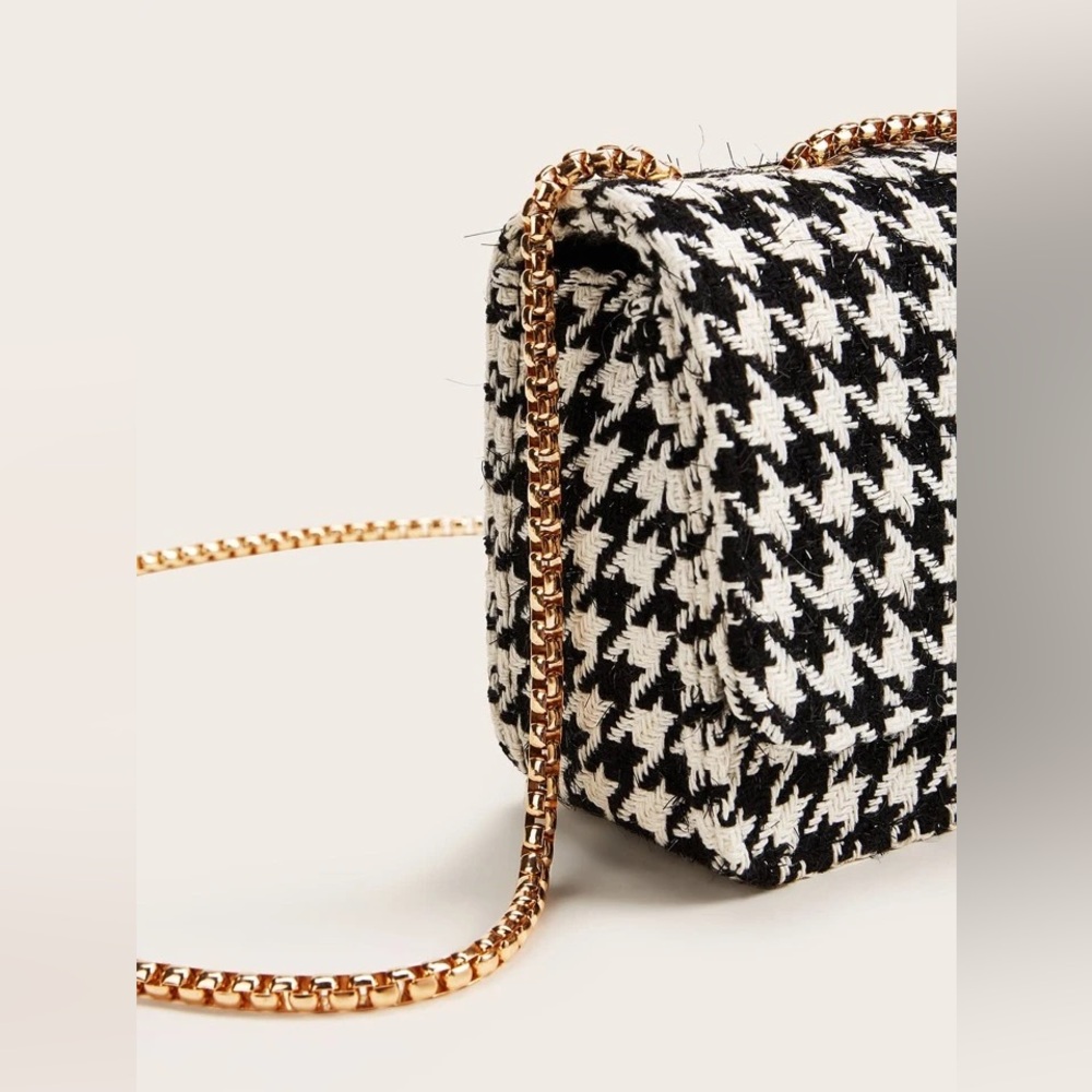 Houndstooth Black and White Women's Bag - Picture 3 of 11